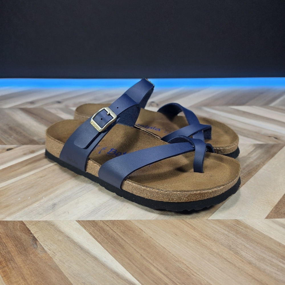 Betula by Birkenstock Navy Women's 8 EU39 Cross Strap Cork Sandals Portugal